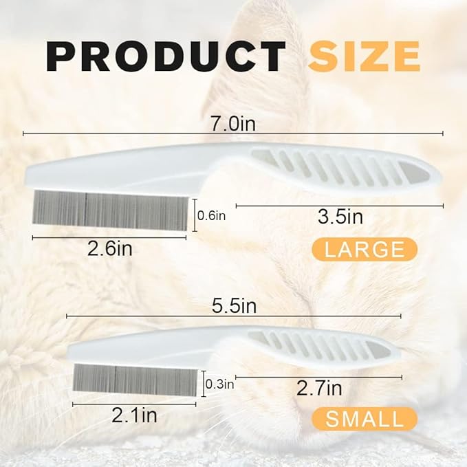 2 Pack Multifunctional Pet Comb, Upgrade Pet Grooming Brush Fine Magic Tear Stain Removal, Fine-Tooth Stainless Massage Comb Kit for Small Puppies and Dogs (Yellow)