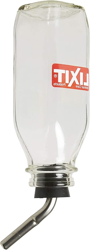 Lixit Heavy Duty Deluxe Glass Water Bottles for Birds, Dogs and Small Animals. (16oz Medium Tube)