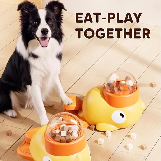 Duck Dog Food Dispenser Toy - 2-in-1 Interactive Puzzle Feeder for IQ Training & Boredom Relief,Durable Slow Feeder Dog Bowl, Mental Stimulation Enrichment Treat Toy for Small & Medium Dogs (2)