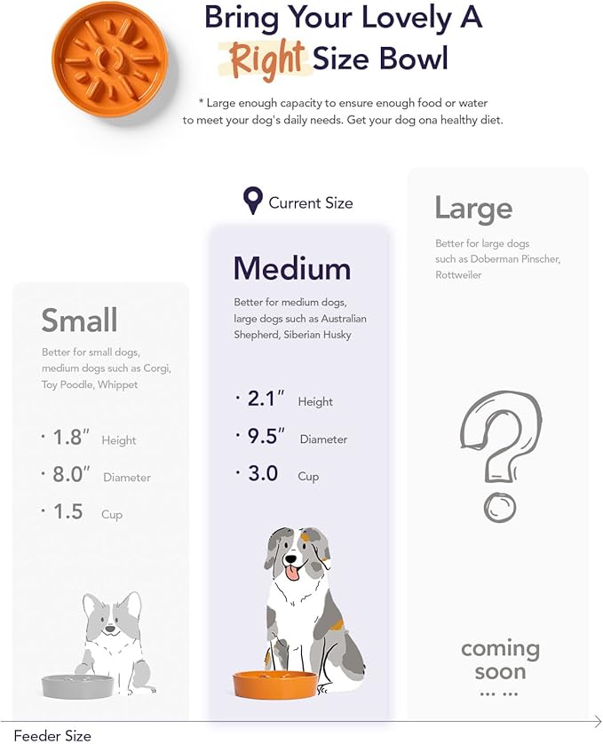 LE TAUCI Dog Slow Feeder Bowl Ceramic, 3 Cups Slow Feeding Dog Bowl Medium Large Breed, Maze Dog Bowl for Fast Eaters, Dog Dishes to Slow Down Eating, Puzzle Dog Food Bowl, Dog Maze Bowl