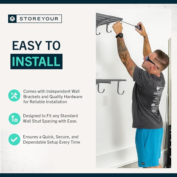 StoreYourBoard Heavy Duty Garage Shelf Wall Mount 2ft x 4ft – Wall-Mounted Shelving for Storage & Organization – Heavy Duty Garage Shelves for Tools, Bins, & Equipment – Holds 200 lbs – Gray