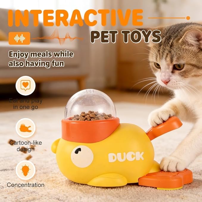 Duck Dog Food Dispenser Toy - 2-in-1 Interactive Puzzle Feeder for IQ Training & Boredom Relief,Durable Slow Feeder Dog Bowl, Mental Stimulation Enrichment Treat Toy for Small & Medium Dogs (3)
