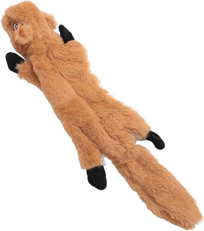 Chewing Plush Toy for Pets, Interactive Squeaky Toy for Anxiety Reduction, Soft Bite Teeth Cleaning Chew Toy for Dogs and Cats (Light Brown)