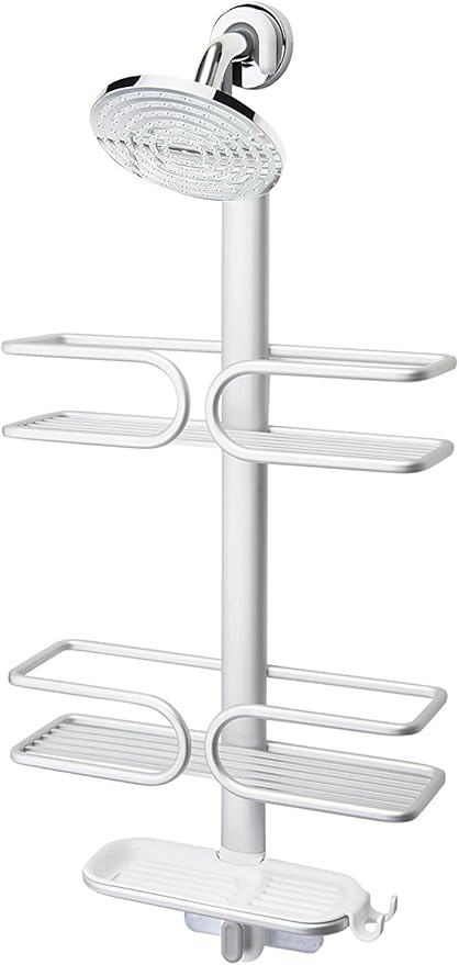 OXO Good Grips Aluminum Shower Caddy and Silicone Tub Drain Protector