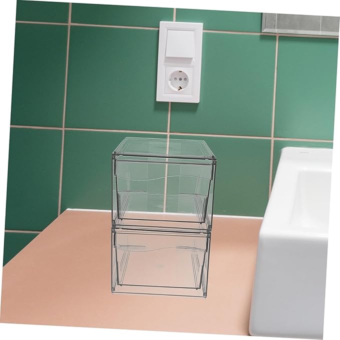Space-saving Acrylic Cosmetic Box Drawer Makeup Organizer for Bathroom Desk Organizer Storage Bins