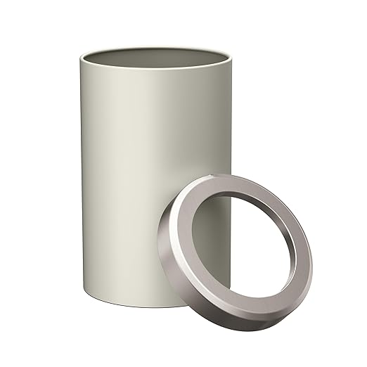 Gatco Small Bathroom Trash Can with Lid, Round 3 Gallon Stainless Steel Wastebasket, Under Sink, Matte Pearl and Satin Nickel, for Bathroom, Bedroom, Office (1931SN)