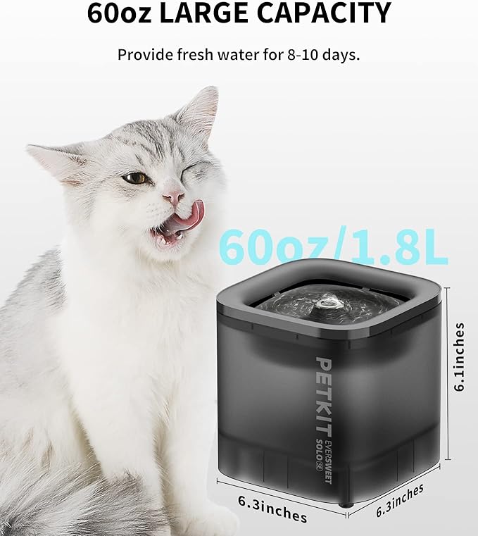 PETKIT Automatic Cat Dog Feeder with 1080P HD Camera+1.85L Wireless Pump Pet Water Fountain Dispenser, 2.4GHz Wifi and 2-Way Audio Pet Feeder Food Dispenser, App Control/Wide Angle/Night Vision Feeder