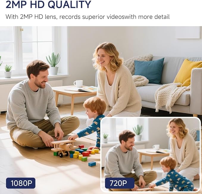 Two Way Video Home Security Camera Indoor,1080P Dog Pet Camera,Video Baby Camera,Monitor for Baby/Elderly/Nanny/Pet/Dog with Phone App,360 Pan-Tilt,Night Vision