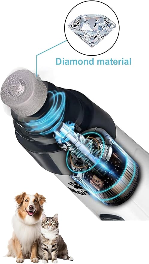 Silent Groom Pro Dog Nail Grinder, Quiet & Safe Pet Nail Grinder and Trimmer, Professional Low Noise Nail Clipper Alternative for Dogs (2+4*Replacement Header)