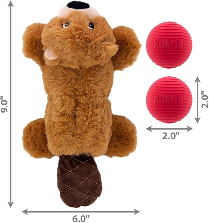 KONG Cozie Pocketz Beaver Puzzle Interactive Dog Toy (Small)