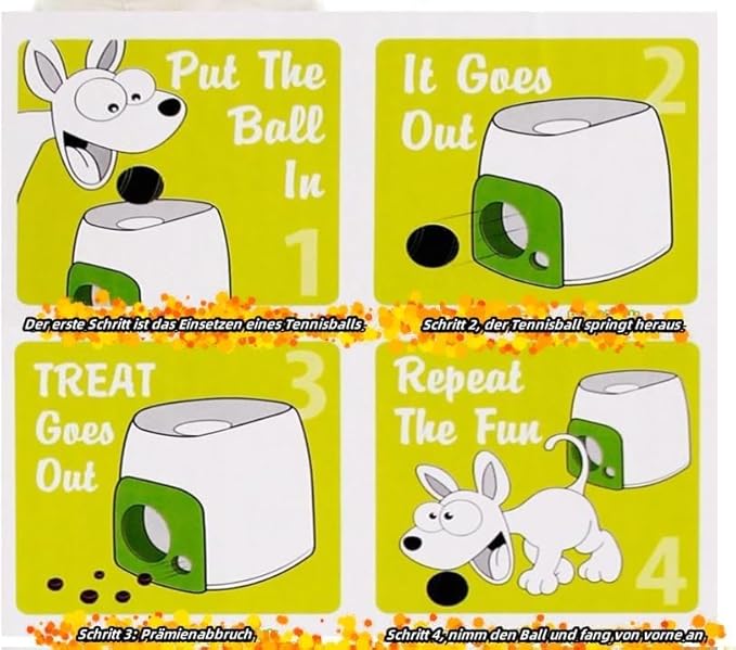 Zerodis Snack, Interactive Dog Ball Thrower Indoor Outdoor Toy for Small to Large Dogs (Green)