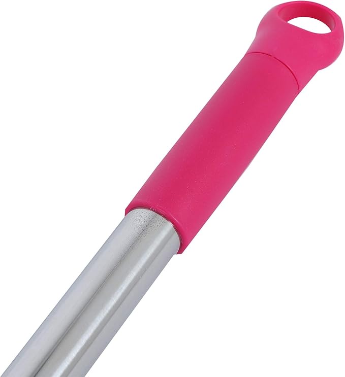 Carpet Hair Removal Broom with 48'' Telescoping Adjustable Handle, Rubber Broom Carpet Rake for Pet Hair Dust Removal Daily Household Cleaning(Pink)