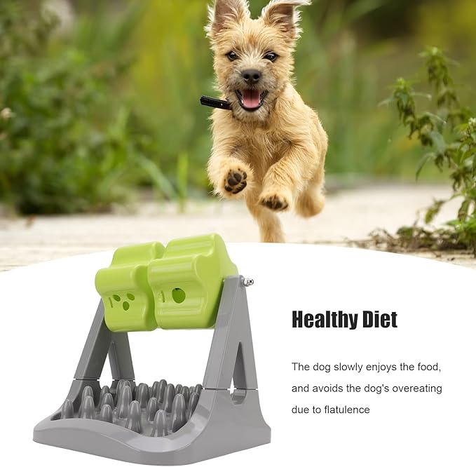 Pet Slow Feeder Interactive Dog Toy, ABS Material, Double Roller Design for Eating, Puzzle Feeding to Dog's Brain, Safe and Non