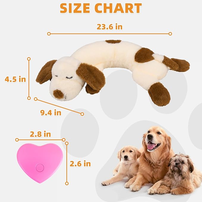 Heartbeat Puppy Calming Plush Toy — Anxiety Relief, Sleep Aid, Rechargeable