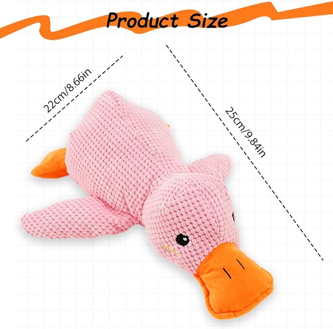 2025 New Calming Duck for Dogs, Quack-Quack Duck Dog Toy with Soft Squeaker, Durable Yellow Stuffed Dog Toy, Indoor Puppy Chewers (2PC A)