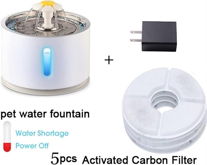 Automatic Pet Water Fountain with LED Light & Triple Filtration for Dogs & Cats 95oz