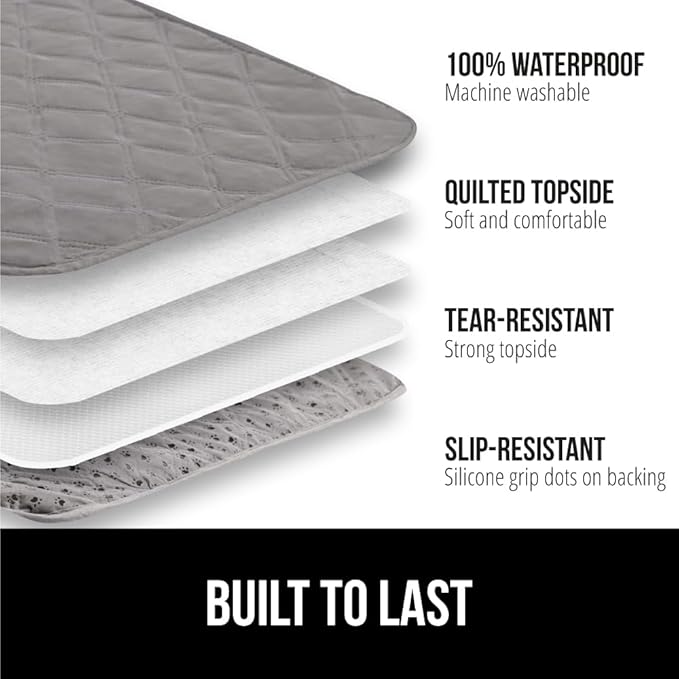 GORILLA GRIP Waterproof Dog Blanket, 52x82 Couch Cover for Dogs Washable, Protects Sofa, Furniture, Crate, Car, RV Essentials Pet Supplies, Tear and Slip Resistant Leakproof Cushion Cover, Charcoal