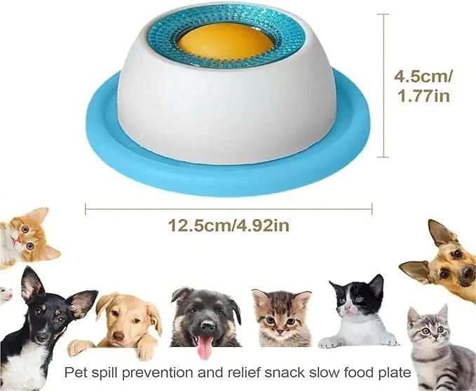 Interactive Lick Mat and Treat Dispensing Toy, Slow Feeder Puzzle for Dogs and Cats(Blue)