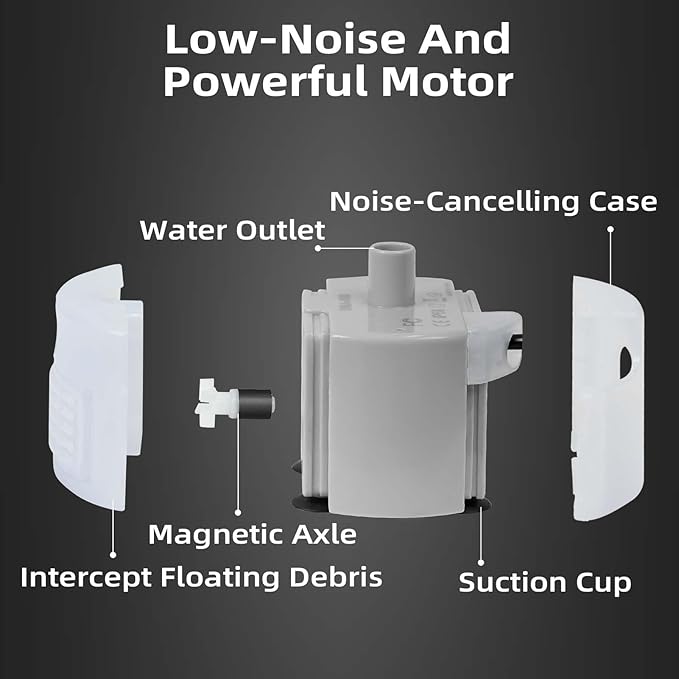 Ultra-Quiet Replacement Pump and Stainless Steel Cat Water Fountain