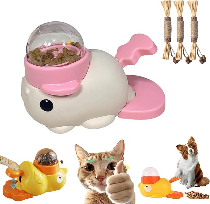 Dog Feeder Puzzle Toy Duck, Dog Treat Dispenser, Interactive Duck Cat Puzzle Feeders Toys, 2-in-1 Interactive Slow Feeder Puzzle Toy (C*2)