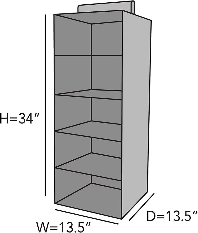 Covermates Keepsakes Hanging Closet Organizer - Heavy Duty Material, Sturdy Interior Shelves - Closet Storage, Brown Heather