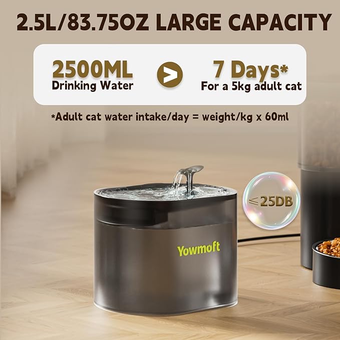 Automatic Cat Feeder & Fountain, 3L Timed Dry Food Dispenser, 10 Portions 1-4 Daily Meals, Auto Feeder with Desiccant Bag, Water Dispenser with Filter, Wire or Battery Powered