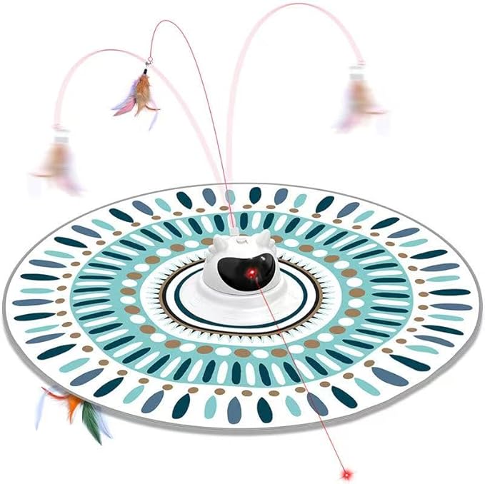 Automatic Flying Bird Feather Cat Toy for Indoor Cats - USB Rechargeable Motion-Activated Self-Play Teaser with Sticky Suction Base, Interactive Enrichment Toy for Cats