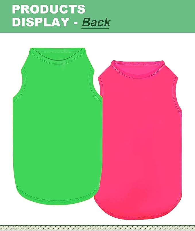 2 Pack Dog Cooling Shirts, Ice Pet Vest Dog Clothes for Instant Cooling, Lightweight Breathable Sleeveless T-Shirts for Large Dogs, Bright Red+Fresh Green (L)