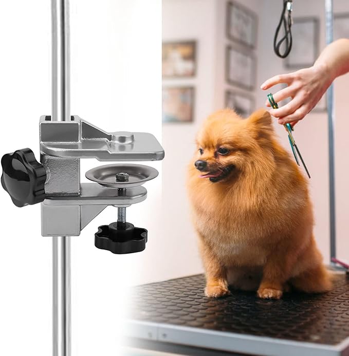 Pet Grooming Table Arms Clamp, Dog Cat Hair Dryer Clip Holder, H Bar Grooming Table Accessories (Inner Dia 2.3 * 2.3cm)
