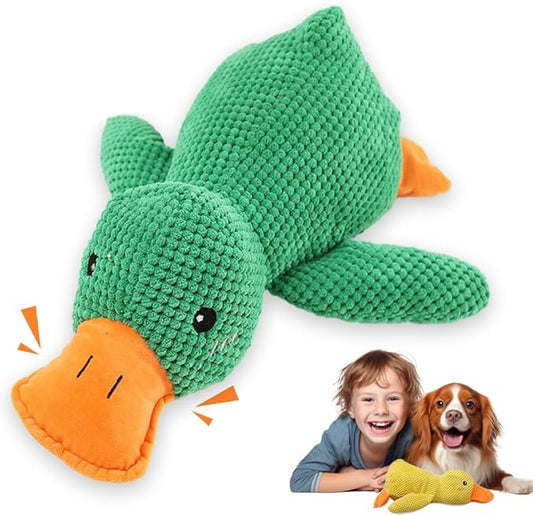 Duck Dog Toys,2026 New Calming Toy for Dogs,Dog Toys for Aggressive Chewers,Indestructible Toy for Large Small Dogs,Durable Stuffed Dog Puppy Toys (Green, Small)