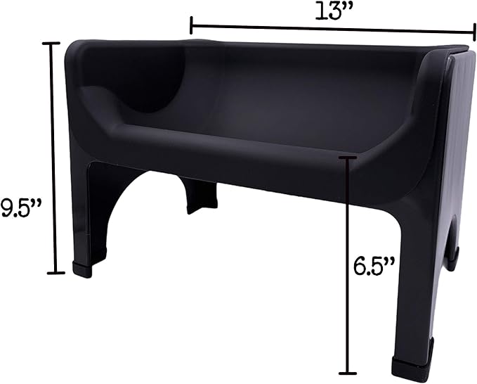 The Fluff Trough Fluff Trough XL Set Elevated Dog Bowl Feeder for Healthy Posture & Digestion, Minimizes Neck Strain, Vet Recommended, Dishwasher Safe, Black, X-Large (Pack of 1)