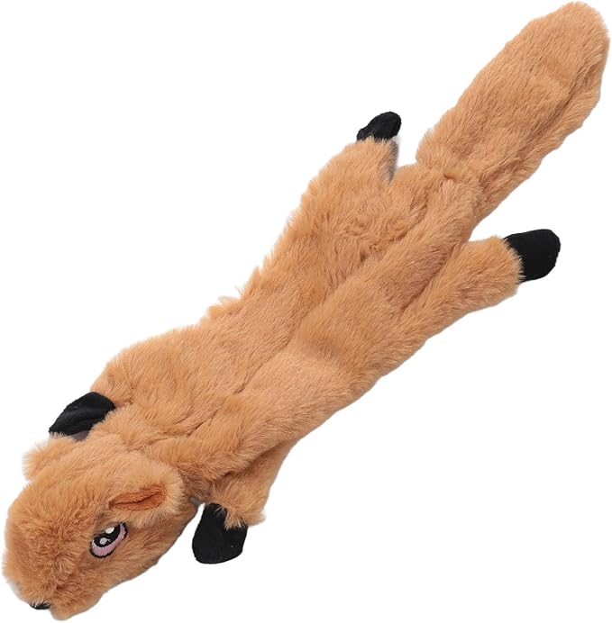 Chewing Plush Toy for Pets, Interactive Squeaky Toy for Anxiety Reduction, Soft Bite Teeth Cleaning Chew Toy for Dogs and Cats (Light Brown)