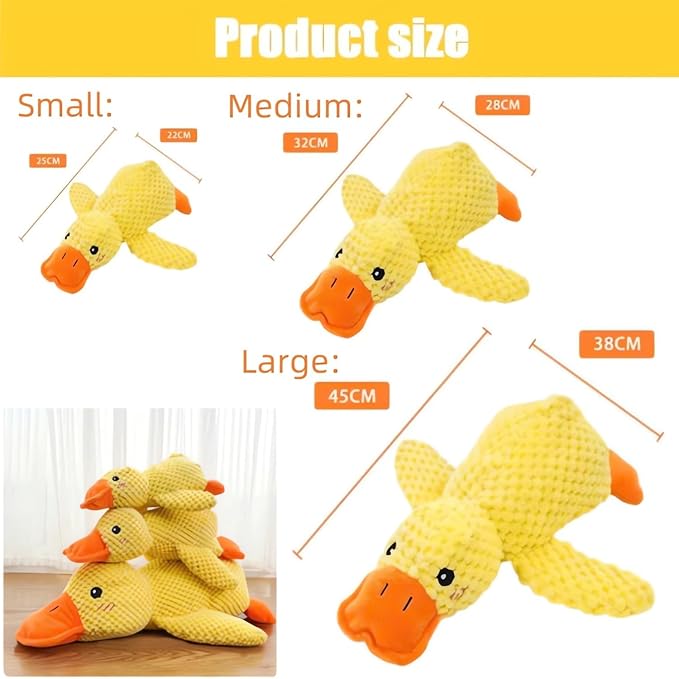Calming Duck Emotional Support Dog Toy - Unbreakable Plush for Aggressive Chewers, Resistant Squeaky Interactive Toy for Indoor/Outdoor Use (Green)