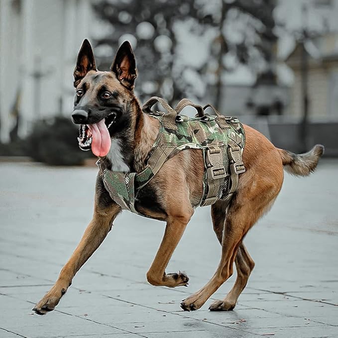 PETAC GEAR Tactical Dog Harness No Pull for Large Working Dogs Military Dogs Vest Police Service Training Dogs Molle Harnesses with Handle … …