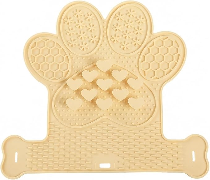 Licking Mat for Dogs & Cats, Slow Feeder Lick Pat, Anxiety Relief Dog Feeding Mat for Butter Yogurt Peanut, Yellow