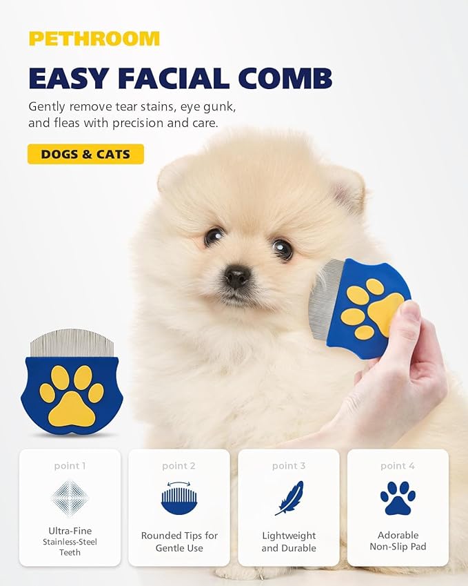 3 in 1 Pet Grooming Kit - Deshedding Comb, Nail Clippers and File for Dogs & Cats, Safe Pet Grooming Set for Shedding Control and Nail Trimming