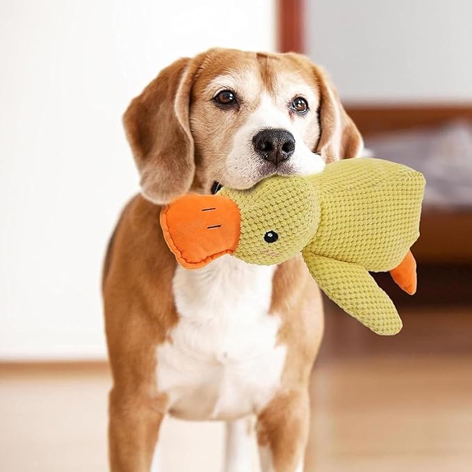 The Mellow Ducks Calming Pillow, Mellow Dog Calming Duck, 2025 New Yellow Duck Dog Toy, Dogs Ducks Toy with Quacking Sound for Indoor Dogs