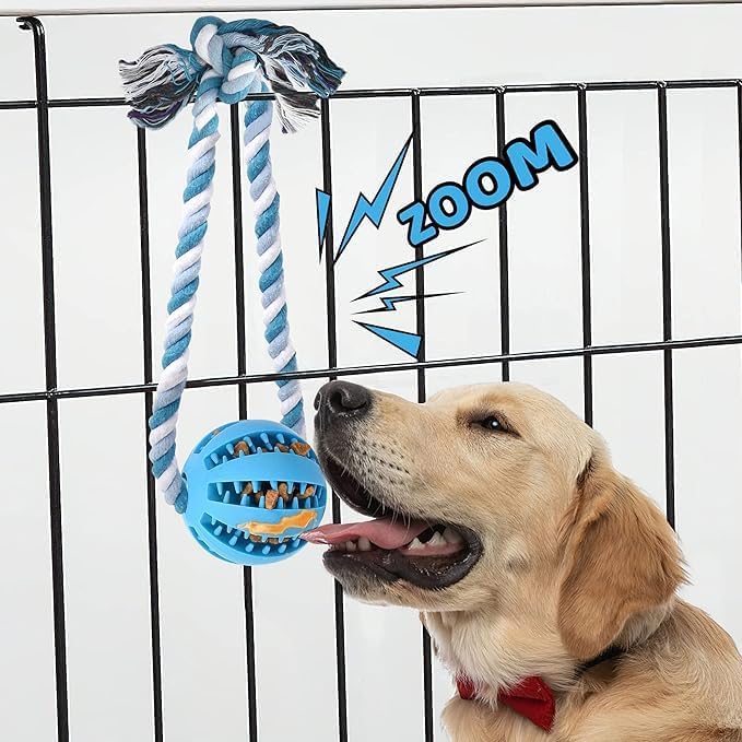 Interactive Dog Toys, Crate Training Aids for Puppies, Reduce Stress Anxiety Peanut Butter Dog Food Treat Dispenser Toys(Light Blue)