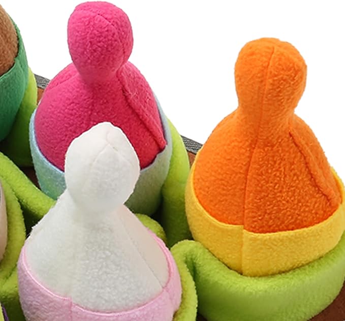Pet Sniffing Pad, Slow Food Feeder Dispenser, Dog Puzzle Toys, Slow Eating Reduce Boredom Dog Sniffing Feeding Mat with Squeaky Bowling for Smell Training