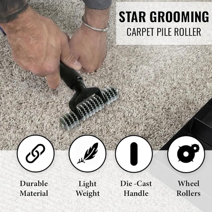 ZY393 Seaming Roller Seaming Spiked Star Grooming Carpet Pile Roller