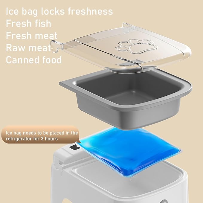 Automatic Cat Feeder - Programmable Timed Pet Dispenser, Sensor Activated Dry Food Bowl with Portion Control System, Sturdy Sealed Storage Container, Ideal for Small Dog Indoor Feeding