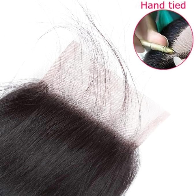 Selina Straight 5x5 Lace Closure Human Hair Unprocessed Human Hair Brazilian Virgin Hair Free Part Closure Natural Black 18 Inch