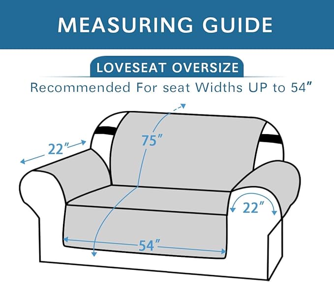 H.VERSAILTEX Water Resistant Loveseat Cover for 3 Cushion Couch Reversible Loveseat Slipcover Furniture Protector with Elastic Strap Non Slip Loveseat Cover for Dogs Pets(Oversized Sofa, Ivory/Beige)