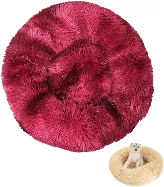 Anxiety Relief Dog Bed - Mr Fluffy Friend Anti-Anxiety Original Calming Plush Pet Bed for Chewing, Crate Training & Thunderstorm Stress (B-Bed,XS-40CM)