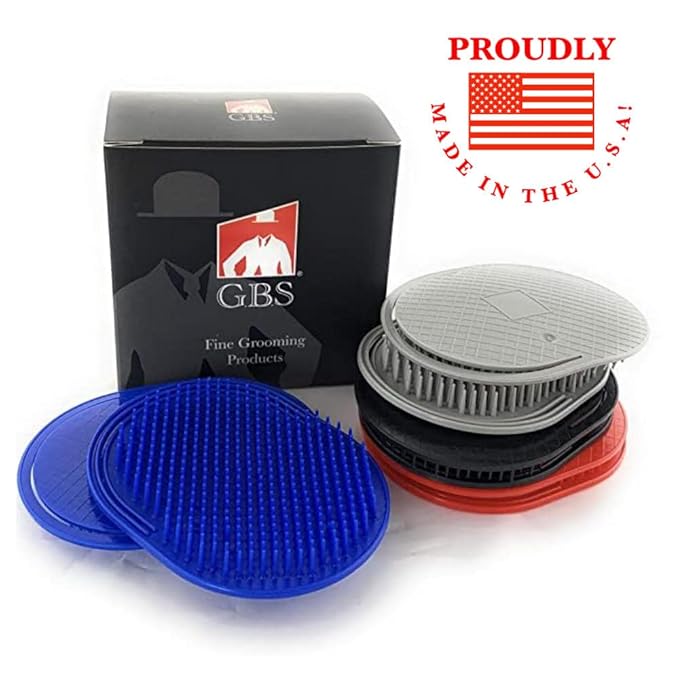 GENTS Palm Hair Brushes – Colorful Portable Styling Combs for All Hair Types, Ergonomic Grip for Easy Use, Set of 8 – Made in USA