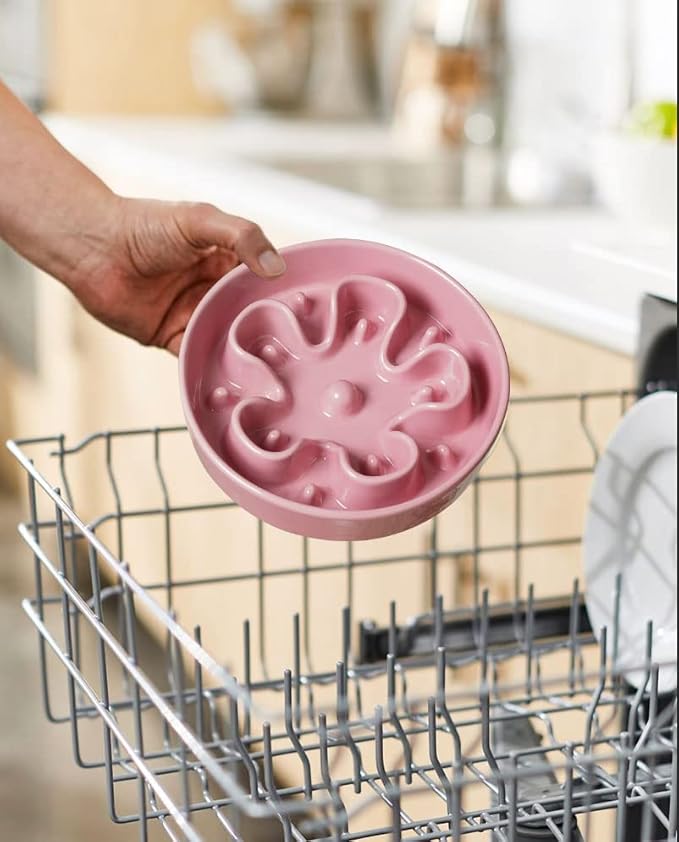 LE TAUCI Dog Slow Feeder Ceramic, 1.5 Cups Slow Eater Bowl for Dogs, Puppy Slow Feeder Bowl for Fast Eaters, Dog Dishes to Slow Down Eating, Puzzle Dog Food Bowl