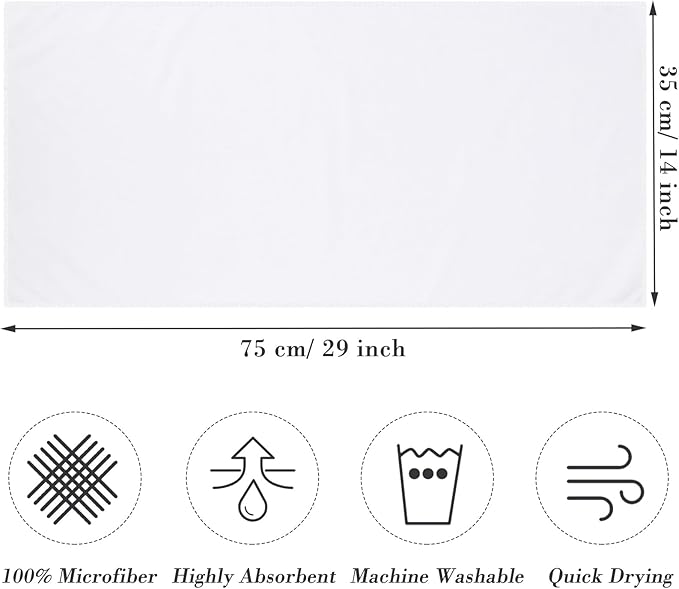 Shimeyao 40 Pack Bleach Proof Towels Microfiber Absorbent Resistant Hair Hand Towels Bulk Quick Dry for Barber Gym Bath Spa Shaving (White,Cute)