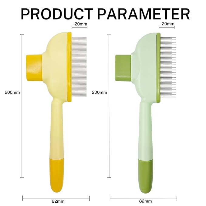 Pet Deshedding Comb with Long & Short Stainless Steel Teeth for Cats & Dogs - Effective Hair Removal & Shedding Control