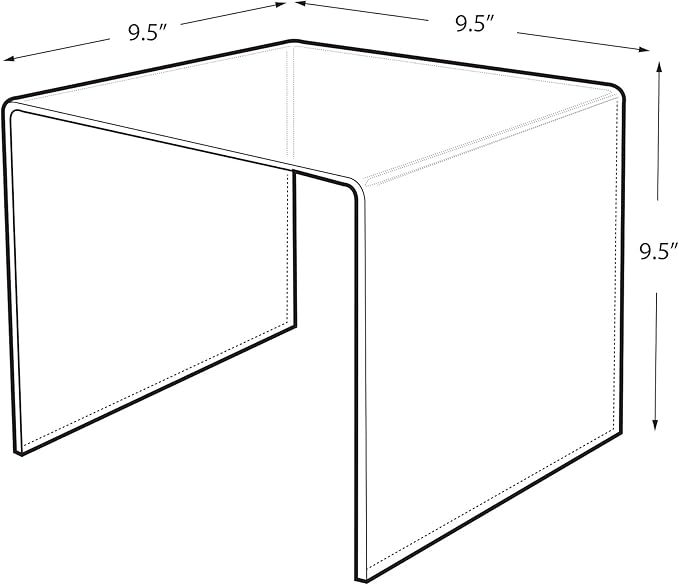 Azar Displays 515314 9.5" Square Acrylic Riser (4 Pack)