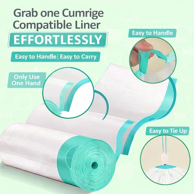 Cat Litter Liners Compatible with Cumrige Litter Box (M2) – 100 Count, Extra Thick, Heavy Duty